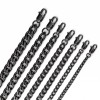 Black Miami Cuban Link Chain Necklace – Stainless Steel (4–10mm)