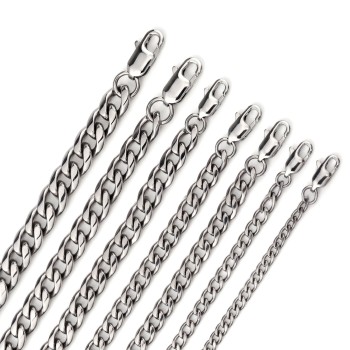 Miami Cuban Link Chain Necklace – Stainless Steel (4–10mm)