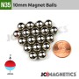 10mm N35 Neodymium Magnet Sphere - 25/64" Rare Earth Ball