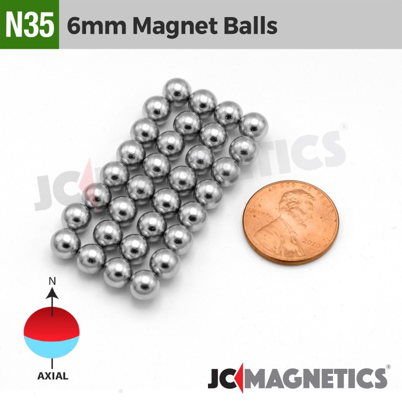 6mm - 15/64in Diameter N35 Magnet Spheres Balls Rare Earth Neodymium Magnet 6mm - 15/64in Diameter N35 Magnet Spheres Balls Rare Earth Neodymium Magnet