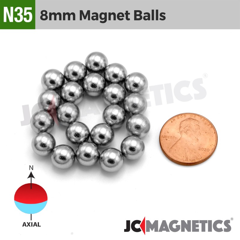 8mm - 5/16in Diameter N35 Magnet Spheres Balls Rare Earth Neodymium Magnet 8mm - 5/16in Diameter N35 Magnet Spheres Balls Rare Earth Neodymium Magnet