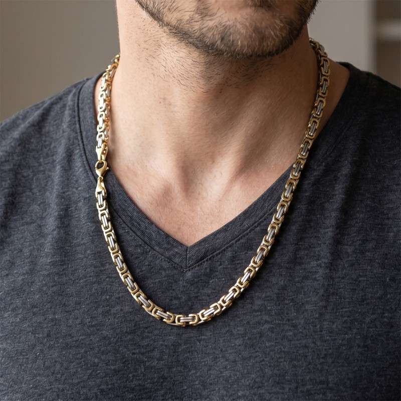 Stainless Steel Silver Gold Byzantine Chain | 4mm & 5mm | Necklace & Bracelet