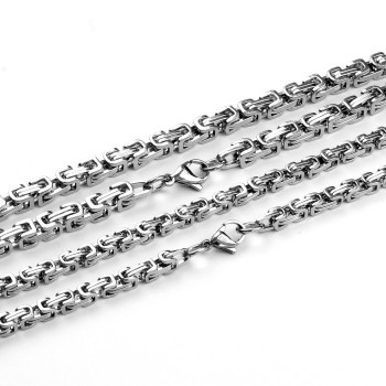 Stainless Steel Silver Byzantine Chain | 4mm & 5mm | Necklace & Bracelet
