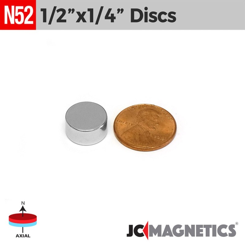 1/2" x 1/4" N52 Neodymium Disc Magnet - Rare Earth Magnet 1/2" x 1/4" N52 Neodymium Disc Magnet - Rare Earth Magnet