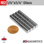 1/4" x 1/4" N52 Neodymium Cylinder Magnet - Strong Rare Earth