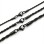 Black Rope Chain Necklace – 316L Stainless Steel (2–4mm)