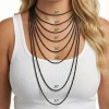 Black Rope Chain Necklace – 316L Stainless Steel (2–4mm)