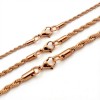 Rose Gold Rope Chain Necklace – 316L Stainless Steel (2–4mm)