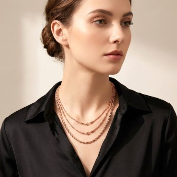 Rose Gold Rope Chain Necklace – 316L Stainless Steel (2–4mm)